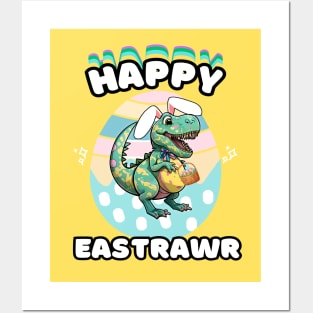 Happy Eastrawr Dinosaur Posters and Art